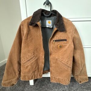 VINTAGE 1990s Carhartt Detroit Collared Fleece Line Jacket J97 Boys' 10 RARE